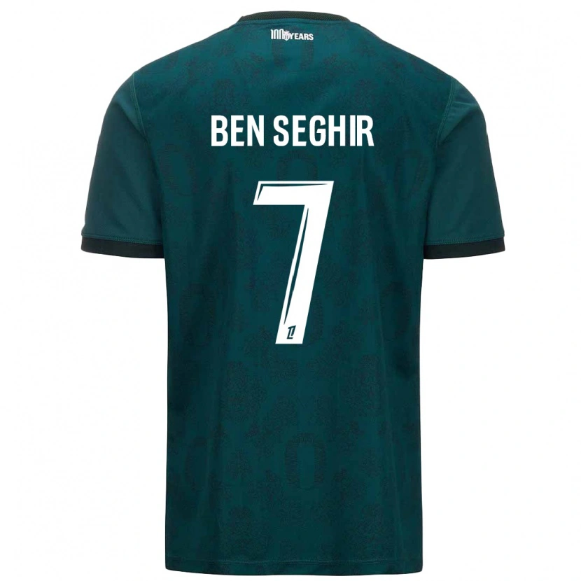 Danxen Mænd Eliesse Ben Seghir #7 Mørkegrøn Udebane Spillertrøjer 2024/25 Trøje T-Shirt