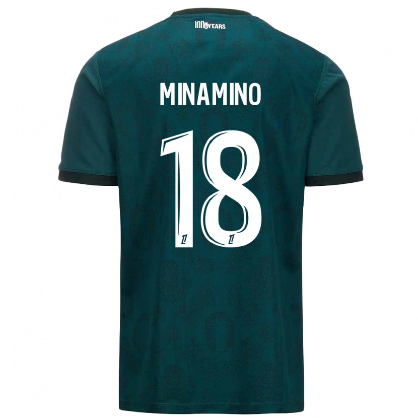Danxen Mænd Takumi Minamino #18 Mørkegrøn Udebane Spillertrøjer 2024/25 Trøje T-Shirt