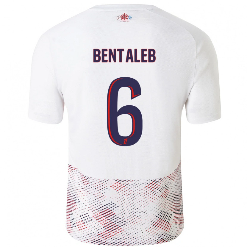Danxen Mænd Nabil Bentaleb #6 Hvid Kongeblå Udebane Spillertrøjer 2024/25 Trøje T-Shirt