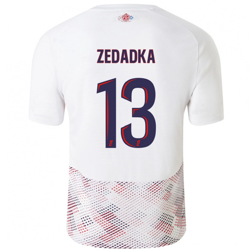 Danxen Mænd Akim Zedadka #13 Hvid Kongeblå Udebane Spillertrøjer 2024/25 Trøje T-Shirt
