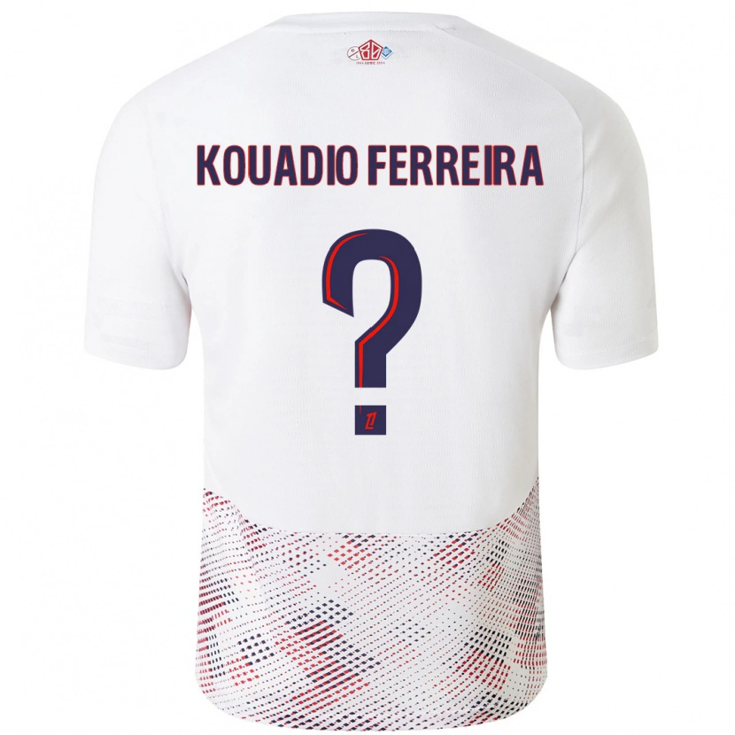 Danxen Mænd Wilfrid Kouadio Ferreira #0 Hvid Kongeblå Udebane Spillertrøjer 2024/25 Trøje T-Shirt