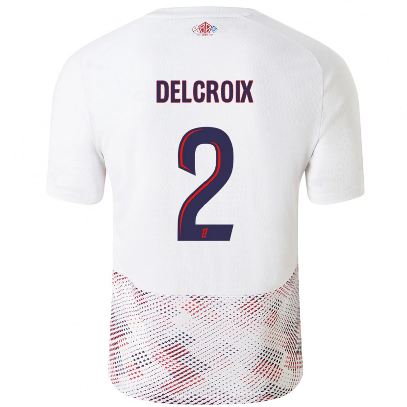 Danxen Mænd Céleste Delcroix #2 Hvid Kongeblå Udebane Spillertrøjer 2024/25 Trøje T-Shirt