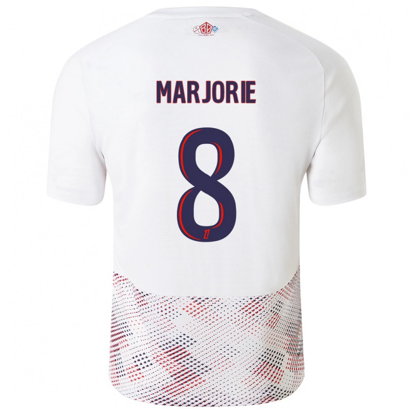 Danxen Mænd Marjorie #8 Hvid Kongeblå Udebane Spillertrøjer 2024/25 Trøje T-Shirt