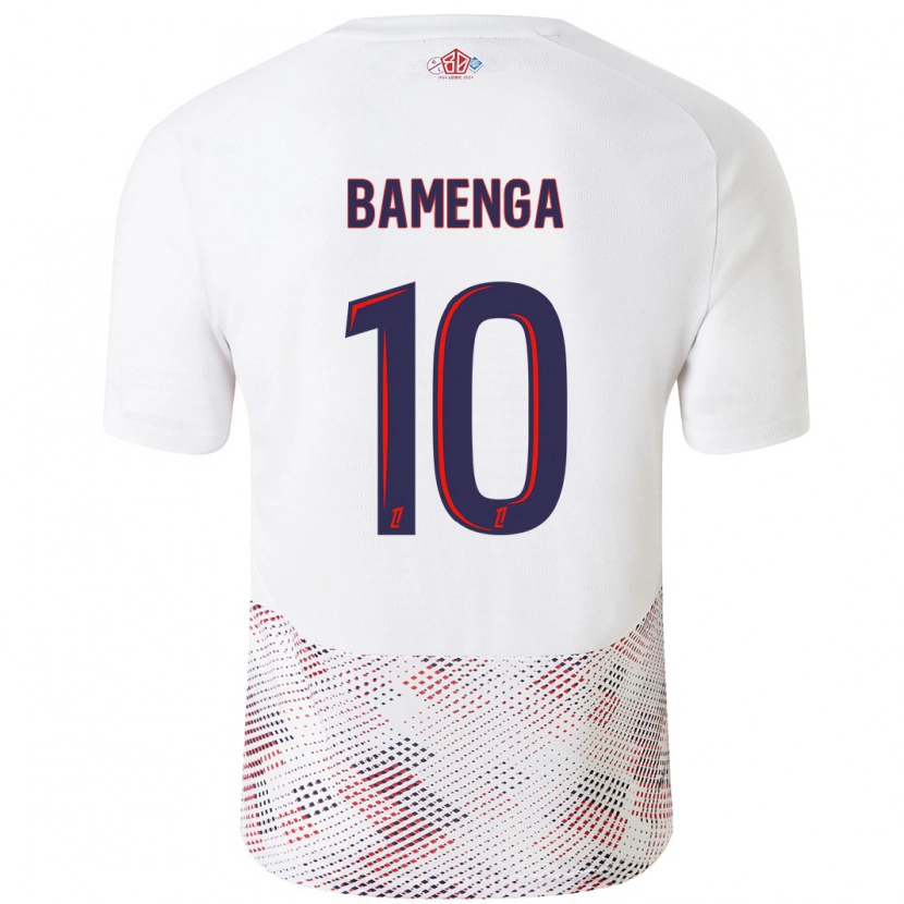 Danxen Mænd Naomie Bamenga #10 Hvid Kongeblå Udebane Spillertrøjer 2024/25 Trøje T-Shirt