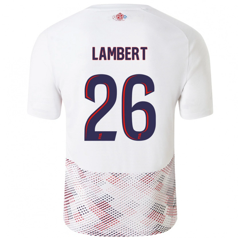 Danxen Mænd Anaïs Lambert #26 Hvid Kongeblå Udebane Spillertrøjer 2024/25 Trøje T-Shirt