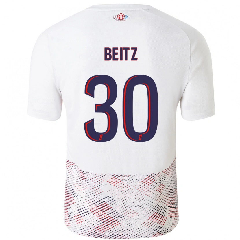 Danxen Mænd Taylor Beitz #30 Hvid Kongeblå Udebane Spillertrøjer 2024/25 Trøje T-Shirt