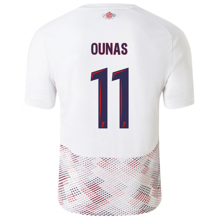 Danxen Mænd Adam Ounas #11 Hvid Kongeblå Udebane Spillertrøjer 2024/25 Trøje T-Shirt