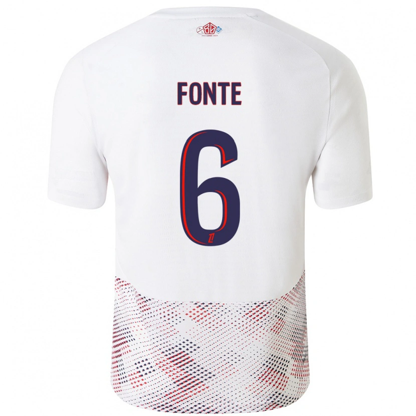 Danxen Mænd Jose Fonte #6 Hvid Kongeblå Udebane Spillertrøjer 2024/25 Trøje T-Shirt