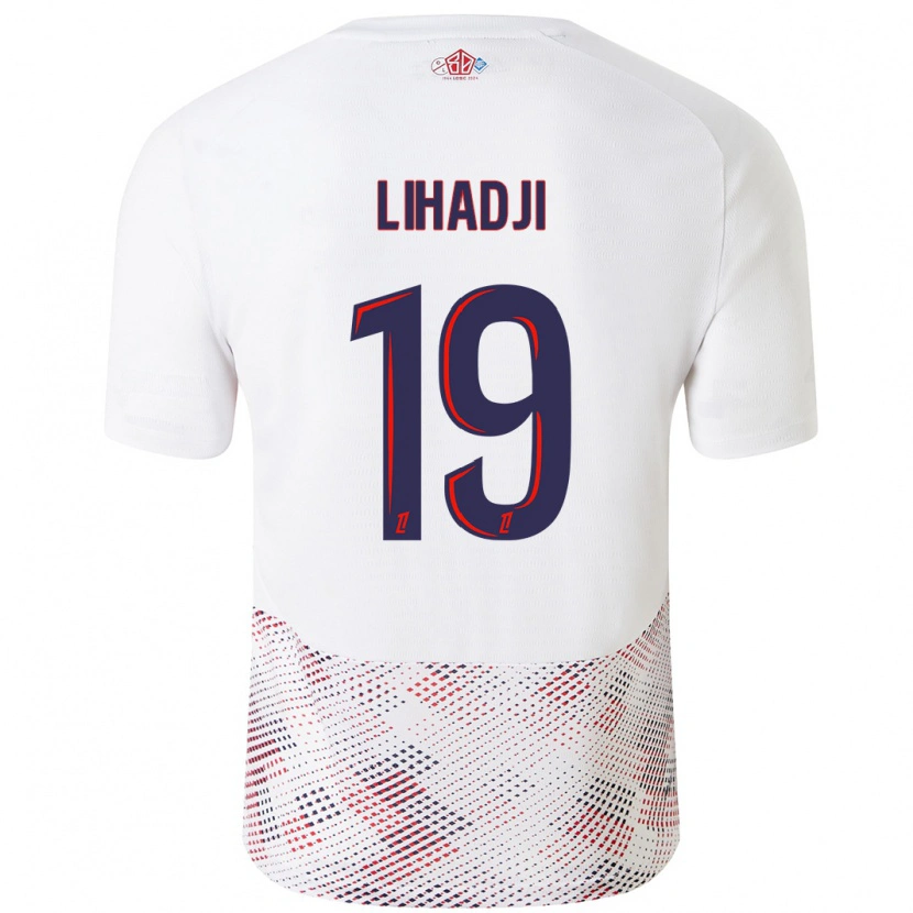 Danxen Mænd Isaac Lihadji #19 Hvid Kongeblå Udebane Spillertrøjer 2024/25 Trøje T-Shirt