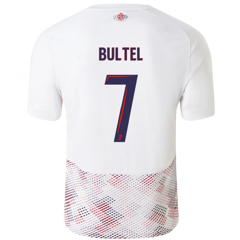 Danxen Mænd Ludivine Bultel #7 Hvid Kongeblå Udebane Spillertrøjer 2024/25 Trøje T-Shirt