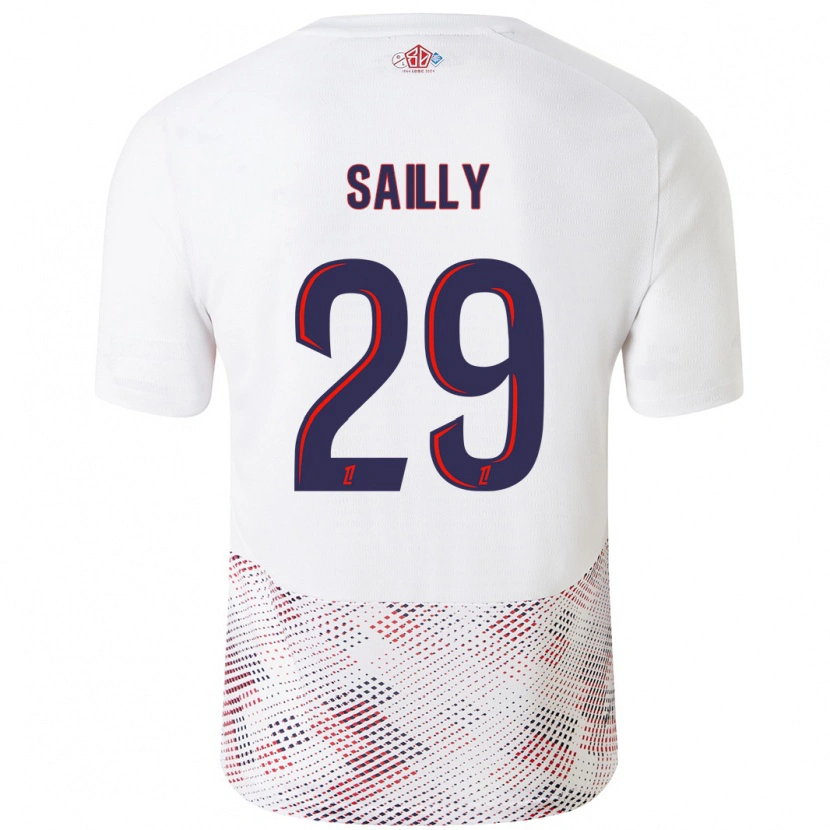 Danxen Mænd Charlotte Sailly #29 Hvid Kongeblå Udebane Spillertrøjer 2024/25 Trøje T-Shirt