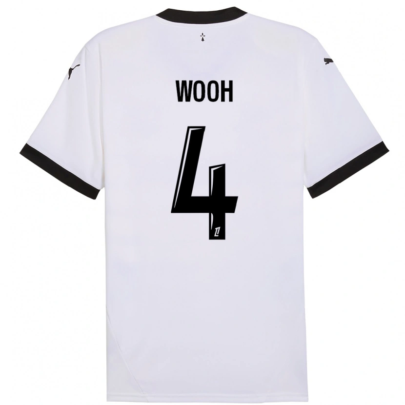 Danxen Mænd Christopher Wooh #4 Hvid Sort Udebane Spillertrøjer 2024/25 Trøje T-Shirt
