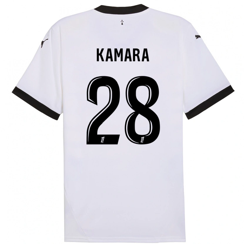 Danxen Mænd Glen Kamara #28 Hvid Sort Udebane Spillertrøjer 2024/25 Trøje T-Shirt