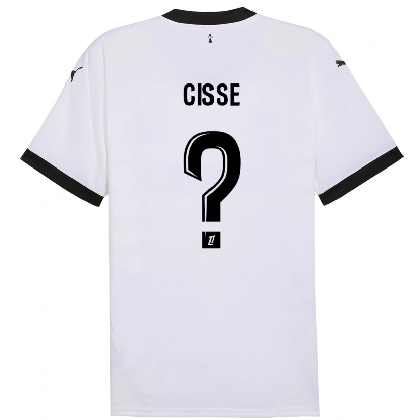 Danxen Mænd Djaoui Cissé #0 Hvid Sort Udebane Spillertrøjer 2024/25 Trøje T-Shirt