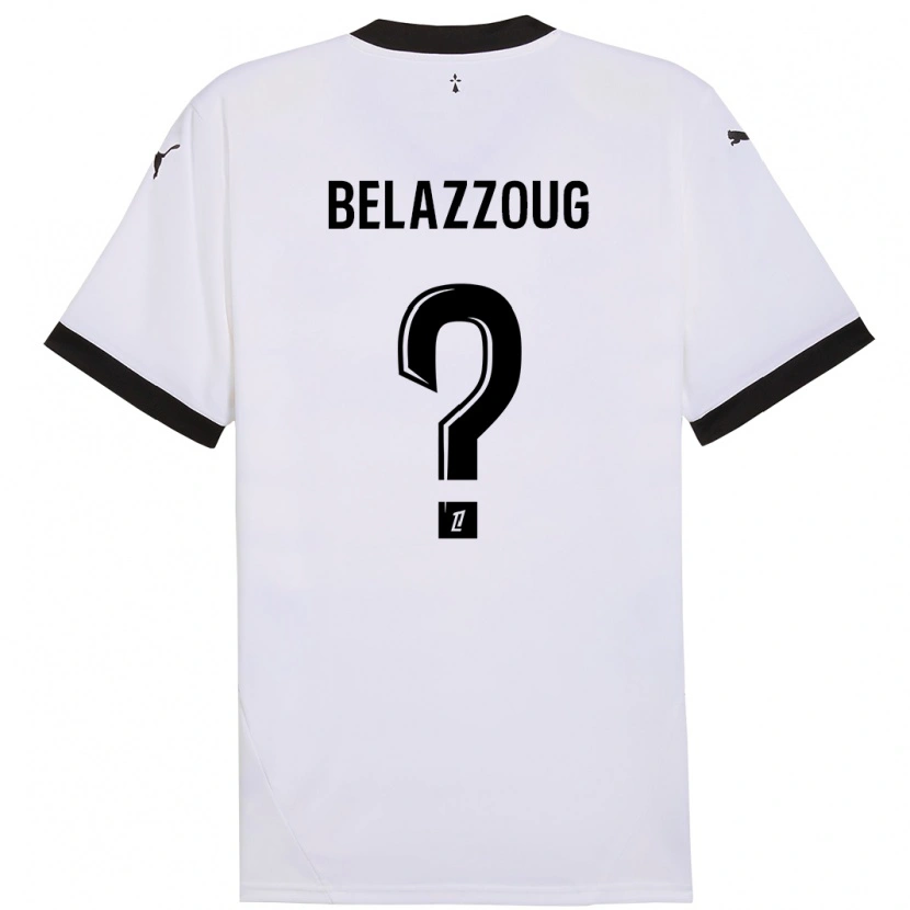 Danxen Mænd Kilian Belazzoug #0 Hvid Sort Udebane Spillertrøjer 2024/25 Trøje T-Shirt