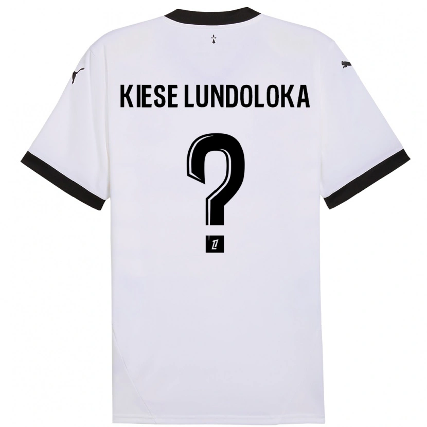 Danxen Mænd Jeanslor Kiese Lundoloka #0 Hvid Sort Udebane Spillertrøjer 2024/25 Trøje T-Shirt