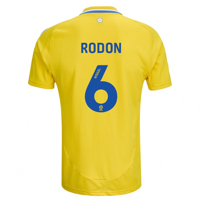 Danxen Mænd Joe Rodon #6 Gul Blå Udebane Spillertrøjer 2024/25 Trøje T-Shirt