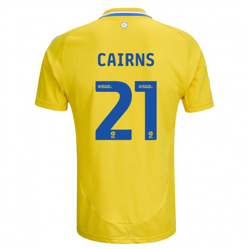 Danxen Mænd Alex Cairns #21 Gul Blå Udebane Spillertrøjer 2024/25 Trøje T-Shirt