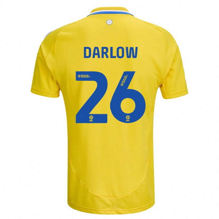 Danxen Mænd Karl Darlow #26 Gul Blå Udebane Spillertrøjer 2024/25 Trøje T-Shirt