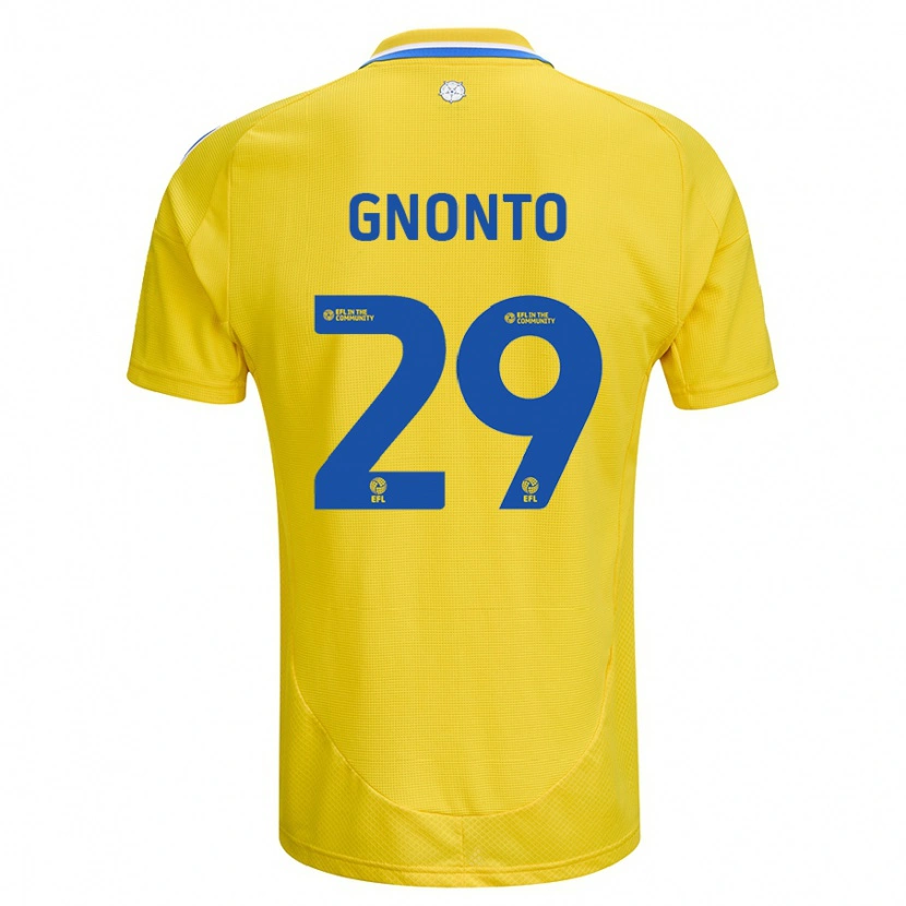 Danxen Mænd Wilfried Gnonto #29 Gul Blå Udebane Spillertrøjer 2024/25 Trøje T-Shirt