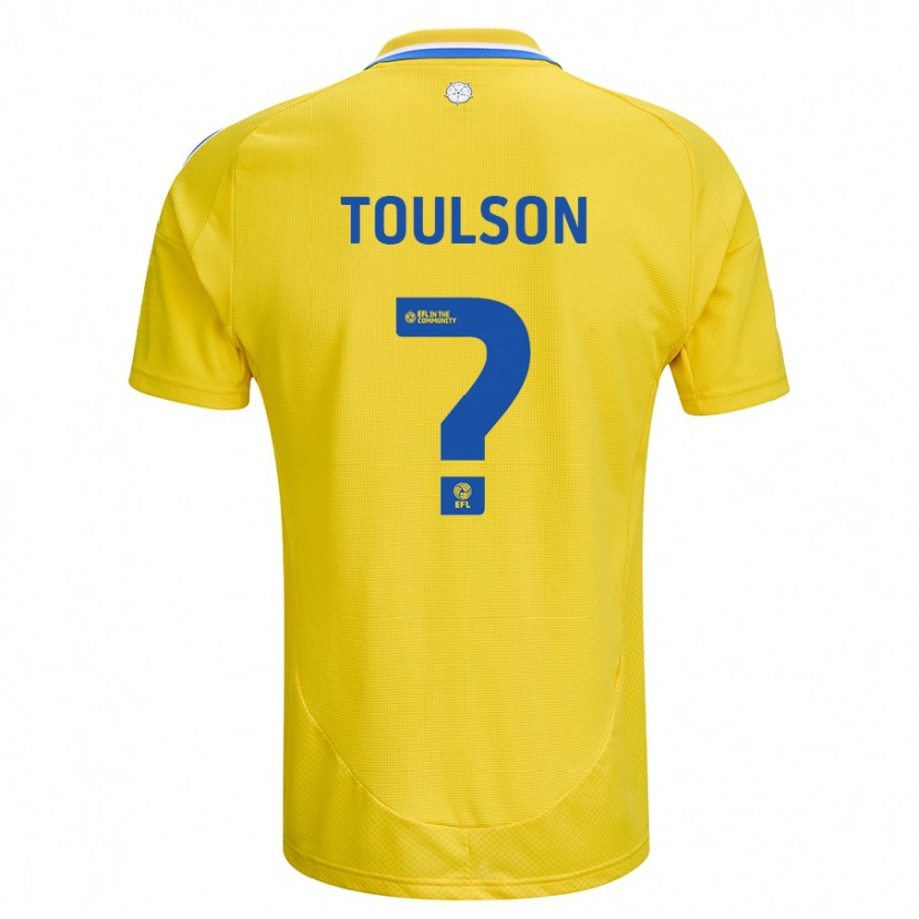 Danxen Mænd Daniel Toulson #0 Gul Blå Udebane Spillertrøjer 2024/25 Trøje T-Shirt