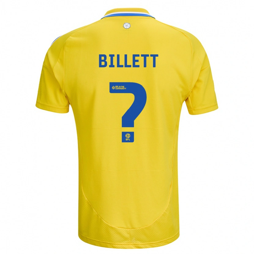 Danxen Mænd Joe Billett #0 Gul Blå Udebane Spillertrøjer 2024/25 Trøje T-Shirt