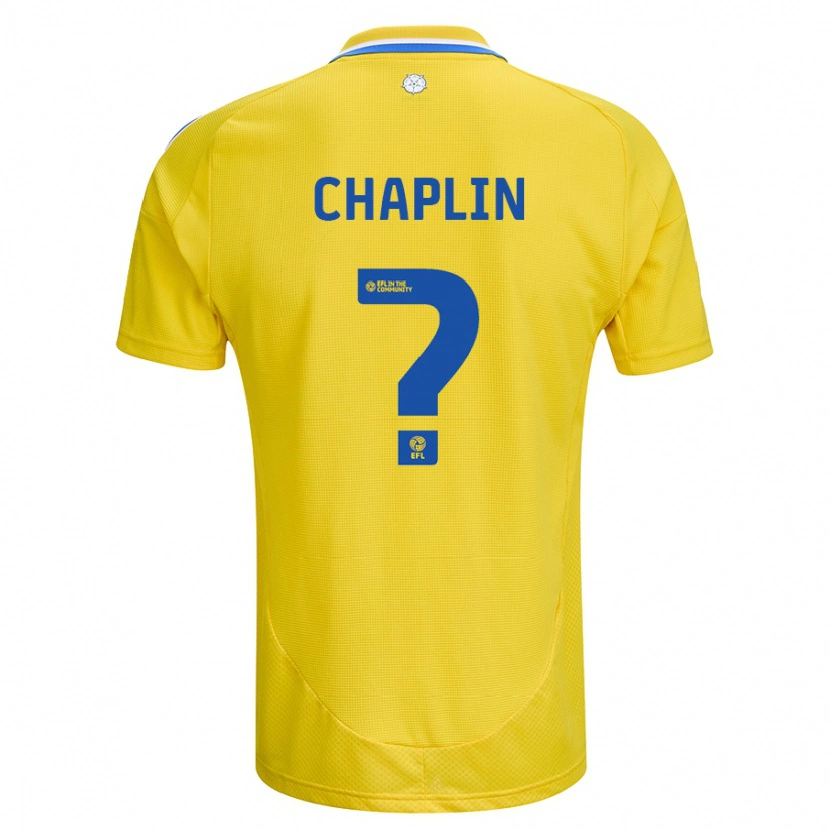 Danxen Mænd Rhys Chadwick-Chaplin #0 Gul Blå Udebane Spillertrøjer 2024/25 Trøje T-Shirt