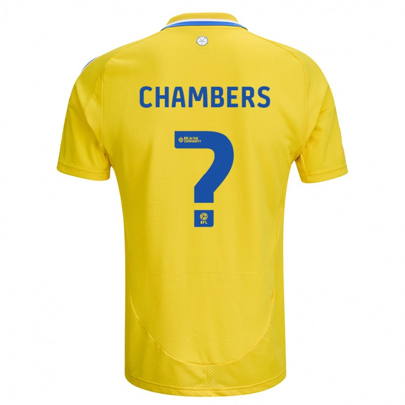 Danxen Mænd Sam Chambers #0 Gul Blå Udebane Spillertrøjer 2024/25 Trøje T-Shirt