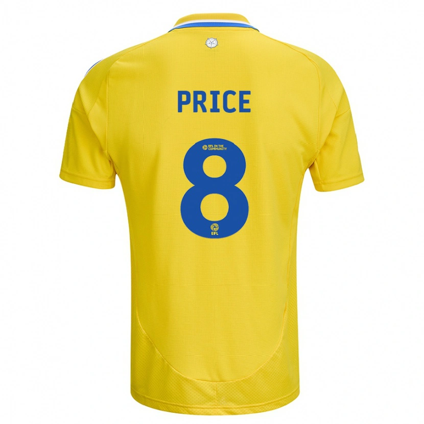 Danxen Mænd Leoni Price #8 Gul Blå Udebane Spillertrøjer 2024/25 Trøje T-Shirt