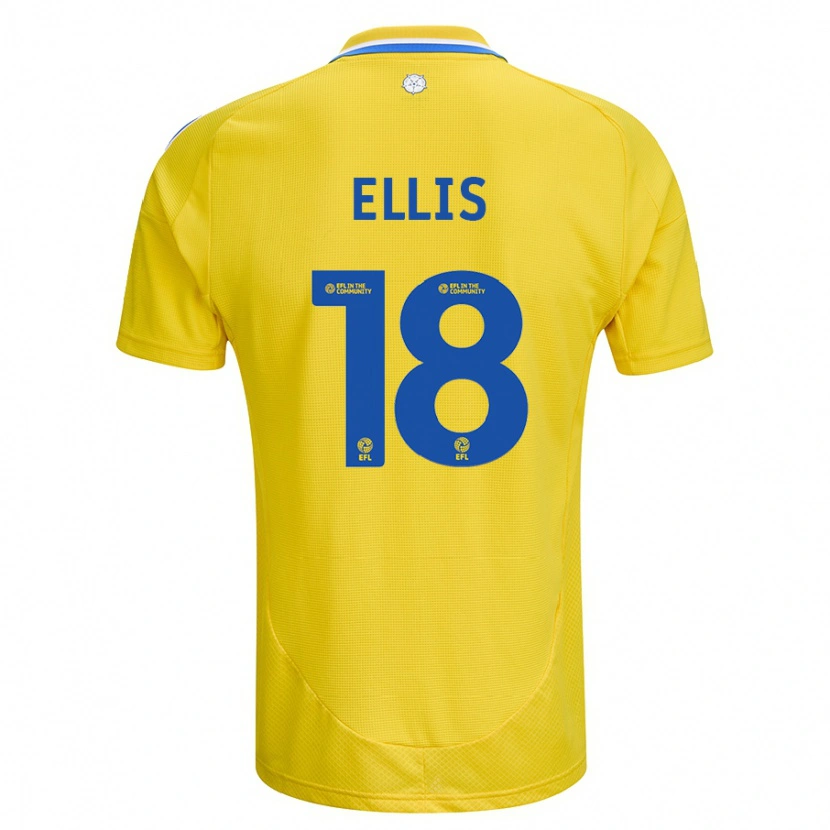 Danxen Mænd Macy Ellis #18 Gul Blå Udebane Spillertrøjer 2024/25 Trøje T-Shirt