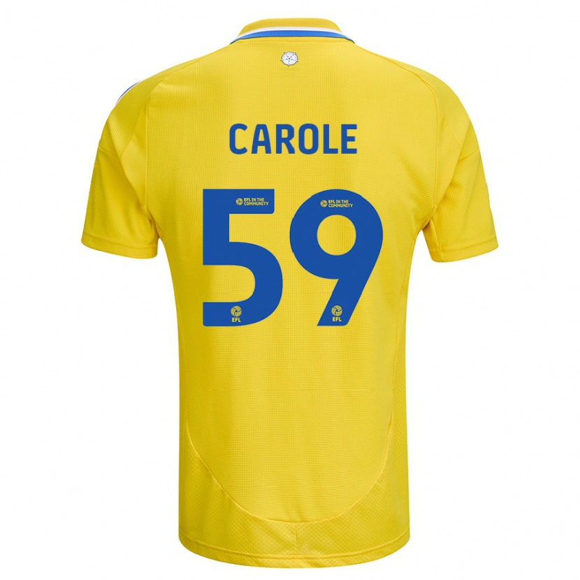 Danxen Mænd Keenan Carole #59 Gul Blå Udebane Spillertrøjer 2024/25 Trøje T-Shirt