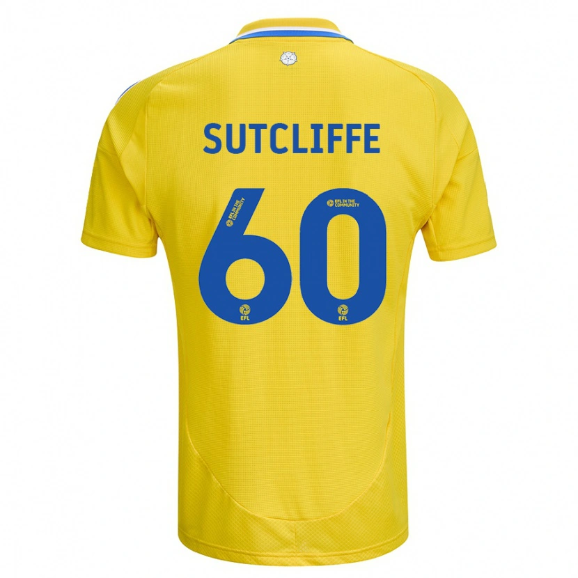 Danxen Mænd Harvey Sutcliffe #60 Gul Blå Udebane Spillertrøjer 2024/25 Trøje T-Shirt