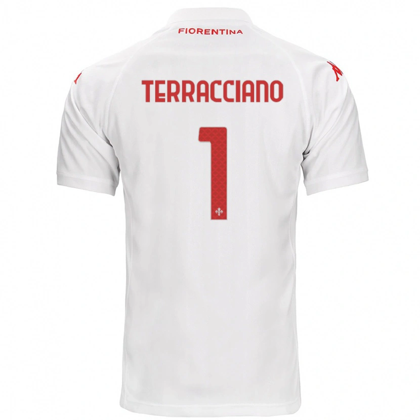 Danxen Mænd Pietro Terracciano #1 Hvid Udebane Spillertrøjer 2024/25 Trøje T-Shirt