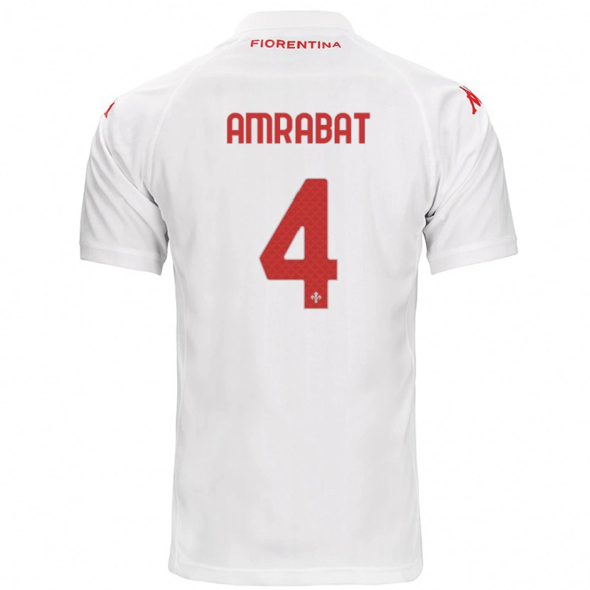 Danxen Mænd Sofyan Amrabat #4 Hvid Udebane Spillertrøjer 2024/25 Trøje T-Shirt