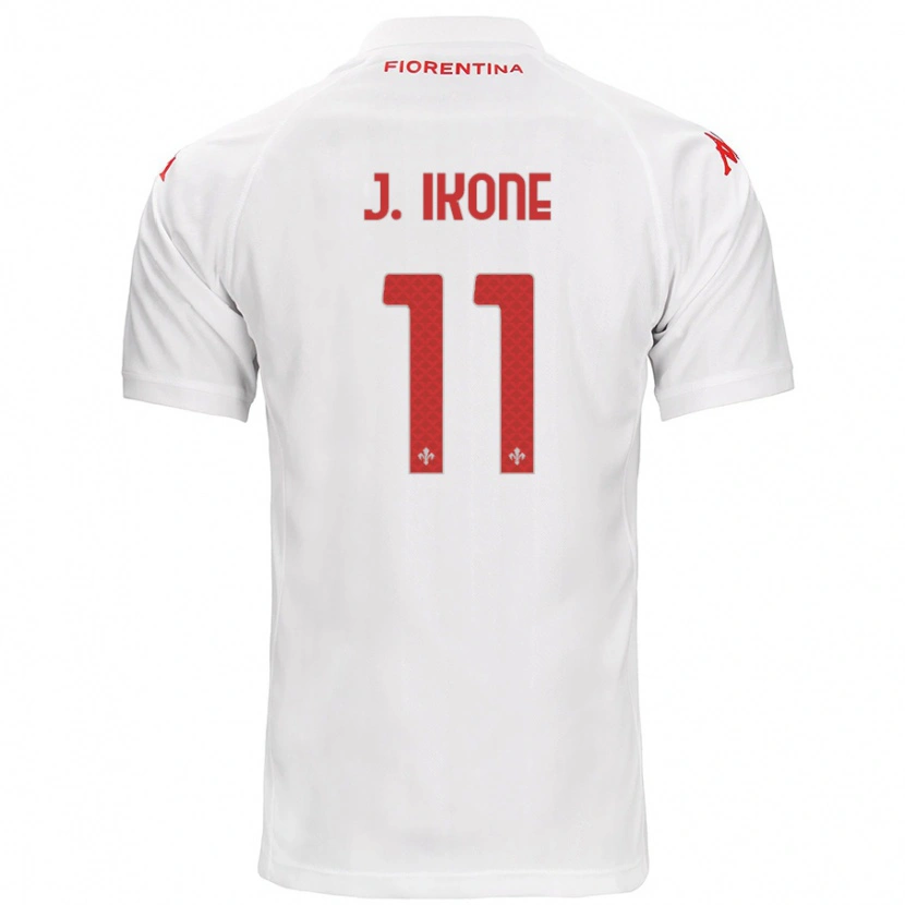 Danxen Mænd Jonathan Ikoné #11 Hvid Udebane Spillertrøjer 2024/25 Trøje T-Shirt