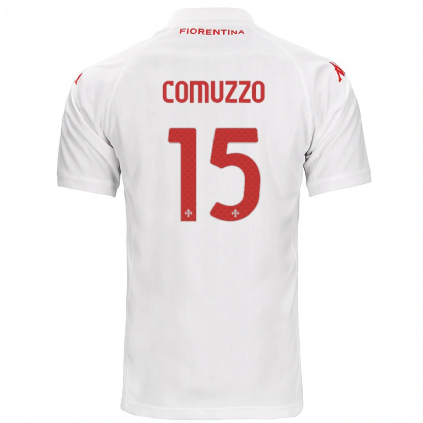 Danxen Mænd Pietro Comuzzo #15 Hvid Udebane Spillertrøjer 2024/25 Trøje T-Shirt