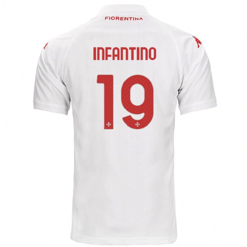 Danxen Mænd Gino Infantino #19 Hvid Udebane Spillertrøjer 2024/25 Trøje T-Shirt