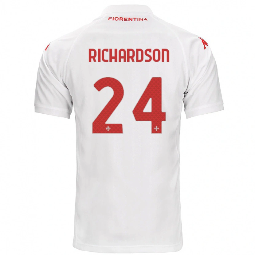 Danxen Mænd Amir Richardson #24 Hvid Udebane Spillertrøjer 2024/25 Trøje T-Shirt