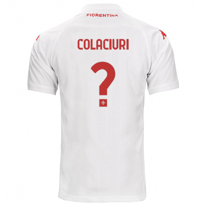 Danxen Mænd Gabriele Colaciuri #0 Hvid Udebane Spillertrøjer 2024/25 Trøje T-Shirt