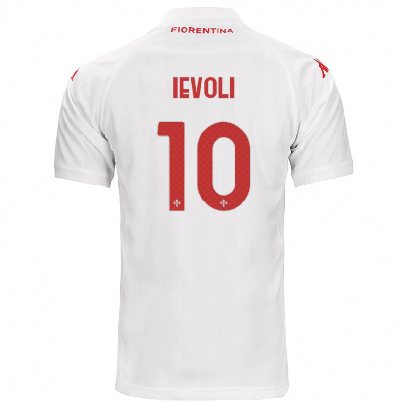 Danxen Mænd Mattia Ievoli #10 Hvid Udebane Spillertrøjer 2024/25 Trøje T-Shirt