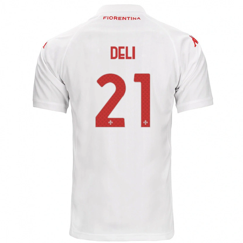 Danxen Mænd Lapo Deli #21 Hvid Udebane Spillertrøjer 2024/25 Trøje T-Shirt