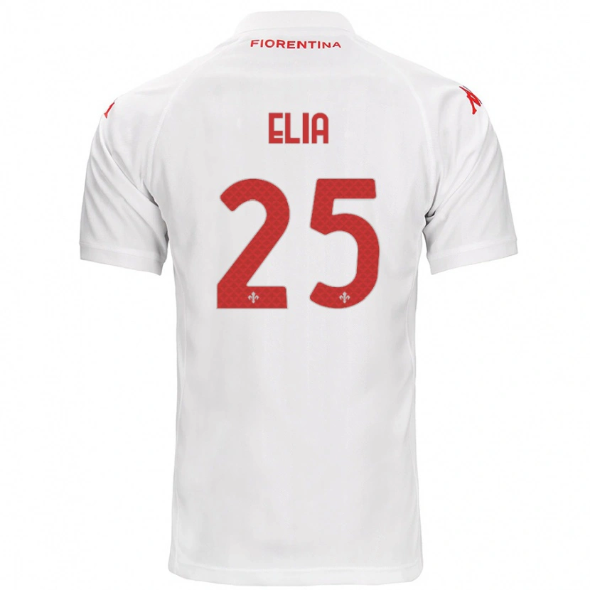 Danxen Mænd Mirko Elia #25 Hvid Udebane Spillertrøjer 2024/25 Trøje T-Shirt