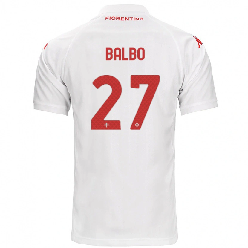 Danxen Mænd Luis Balbo #27 Hvid Udebane Spillertrøjer 2024/25 Trøje T-Shirt