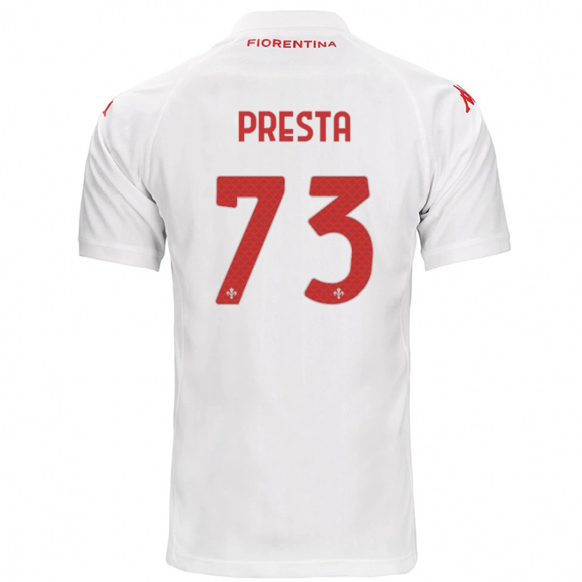 Danxen Mænd Francesco Presta #73 Hvid Udebane Spillertrøjer 2024/25 Trøje T-Shirt