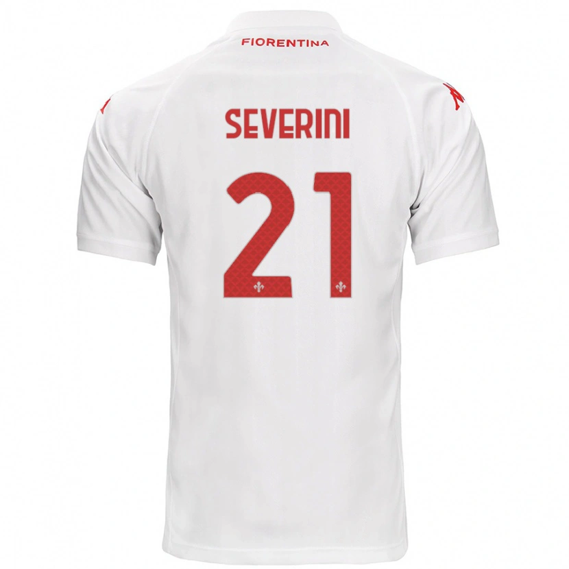 Danxen Mænd Emma Severini #21 Hvid Udebane Spillertrøjer 2024/25 Trøje T-Shirt