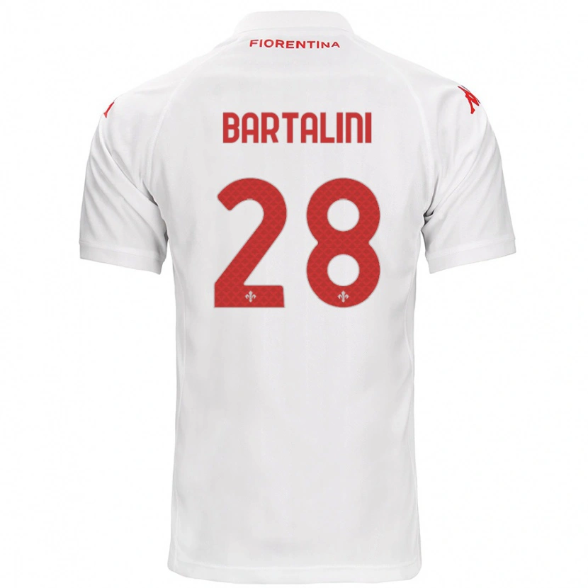 Danxen Mænd Viola Bartalini #28 Hvid Udebane Spillertrøjer 2024/25 Trøje T-Shirt