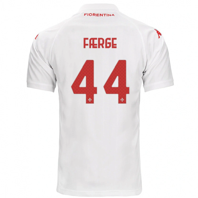 Danxen Mænd Emma Færge #44 Hvid Udebane Spillertrøjer 2024/25 Trøje T-Shirt