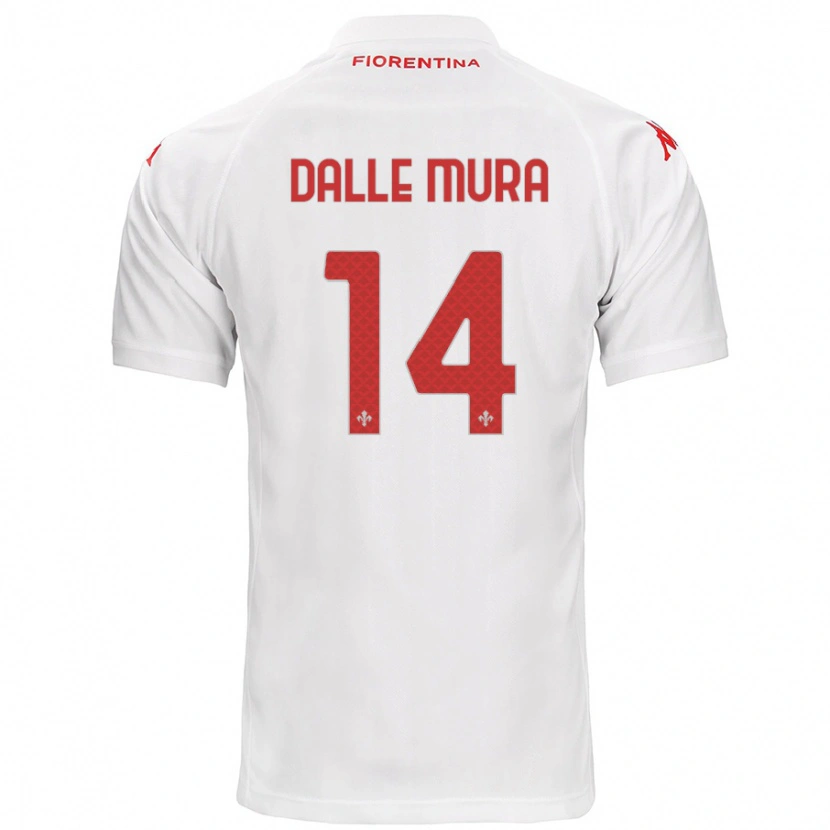 Danxen Mænd Christian Dalle Mura #14 Hvid Udebane Spillertrøjer 2024/25 Trøje T-Shirt