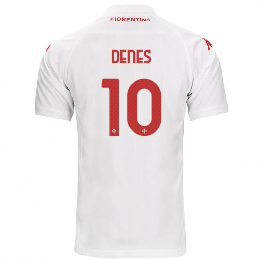 Danxen Mænd Adrián Dénes #10 Hvid Udebane Spillertrøjer 2024/25 Trøje T-Shirt