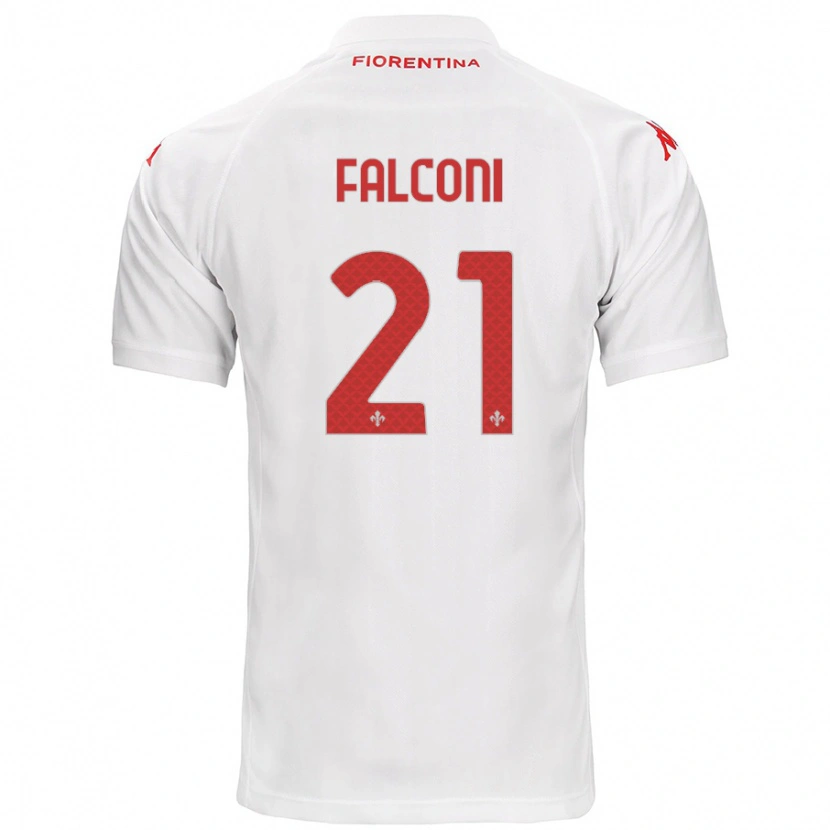 Danxen Mænd Niccolò Falconi #21 Hvid Udebane Spillertrøjer 2024/25 Trøje T-Shirt